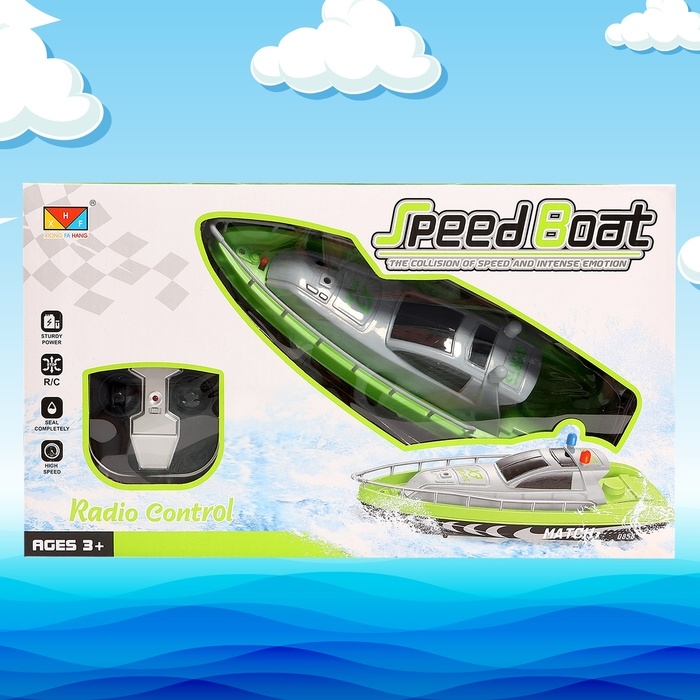 Катер радиоуправляемый «Полиция», цвет зеленый Катер радиоуправляемый «Полиция», цвет зеленый