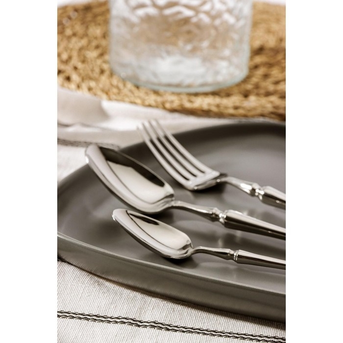 Набор столовых приборов из нержавеющей стали Magistro «Фьюжн», 4 предмета, цвет серебряный Набор столовых приборов из нержавеющей стали Magistro «Фьюжн», 4 предмета, цвет серебряный