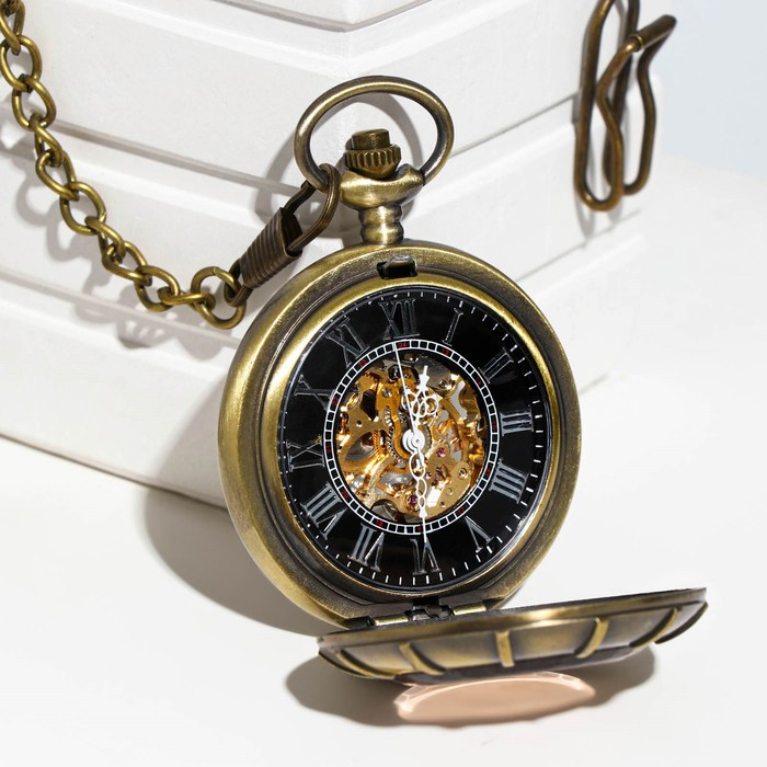Часы карманные механические Часы карманные механические "Скелетон", d циферблата-4 см, 5.5 х 4.5 см