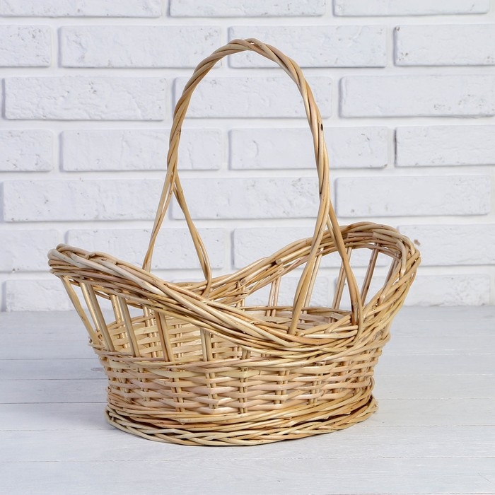 Корзина «Ажурная весна», дно: 26×21 верх:35×26, H=11/18/35 см, ручное плетение, ива Корзина «Ажурная весна», дно: 26×21 верх:35×26, H=11/18/35 см, ручное плетение, ива