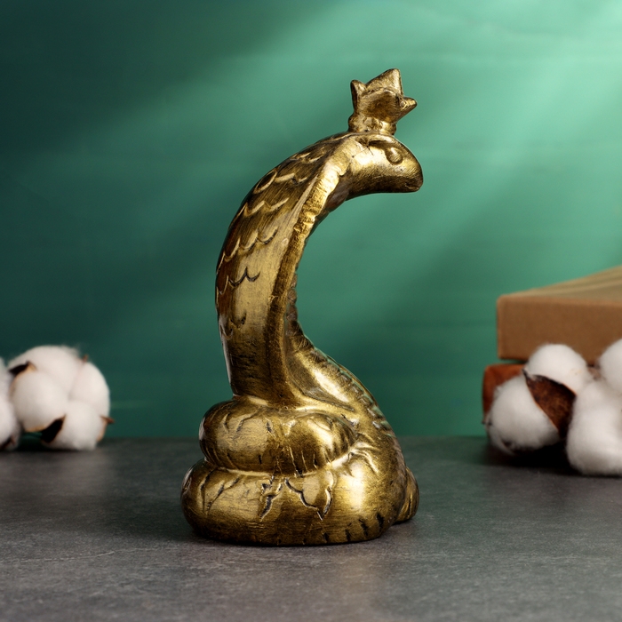 Фигура Фигура "Змея с короной" старое золото, 8 х 16,5 см