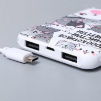 Наушники, маска для сна и зарядное устройство 5000 mAh м. PB-06 «Котики», 20,5 х 16,5 см.