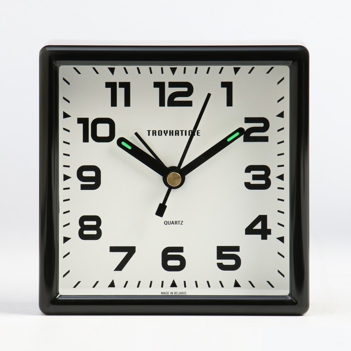 Будильник, 9.5 х 9.5 см, дискретный ход, черный Будильник, 9.5 х 9.5 см, дискретный ход, черный