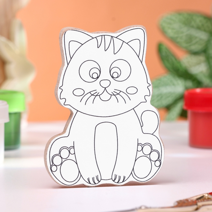 Раскраска-магнит Раскраска-магнит "Котик", многоразовая, 8х6,5 см