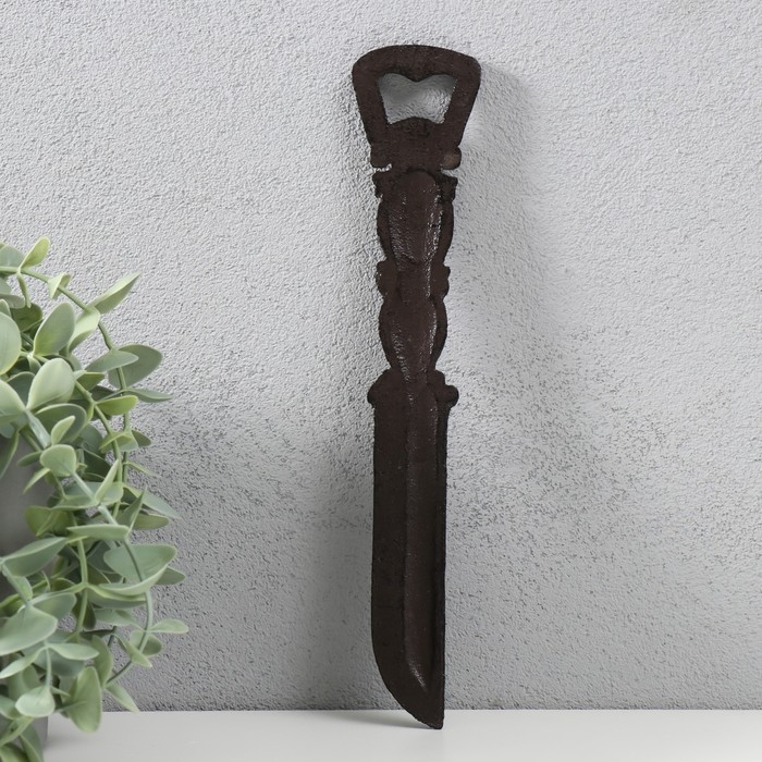 Сувенир чугун открывашка  Сувенир чугун открывашка "Нож" 24х4,5х0,5 см