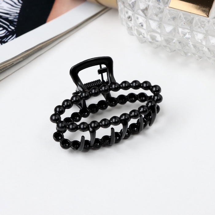 Краб для волос Краб для волос "Иви" овал, 4,5 см, чёрный