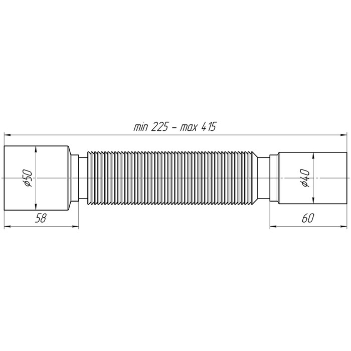 Труба гофрированная  Труба гофрированная "АНИ Пласт" K435, 375 х 40 х 50 мм, L= 225-415 мм