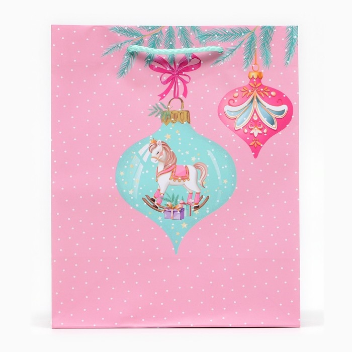 Новый год. Пакет подарочный Новый год. Пакет подарочный "Лошадка", 18 х 22,3 х 10 см.