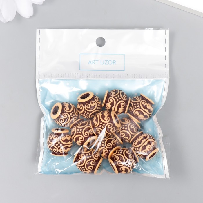 Бусины для творчества пластик Бусины для творчества пластик "Этно. Завитки" набор 20 гр d=1,5 см