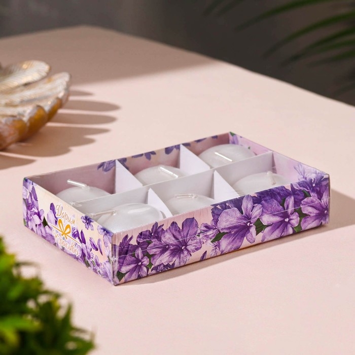 Набор плавающих свечей Набор плавающих свечей "Овал", 6 штук, перламутровая, 4×2см