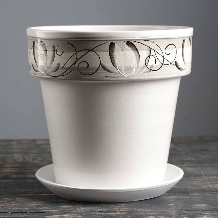 Горшок цветочный Лотос Белый 7 л Горшок цветочный Лотос Белый 7 л