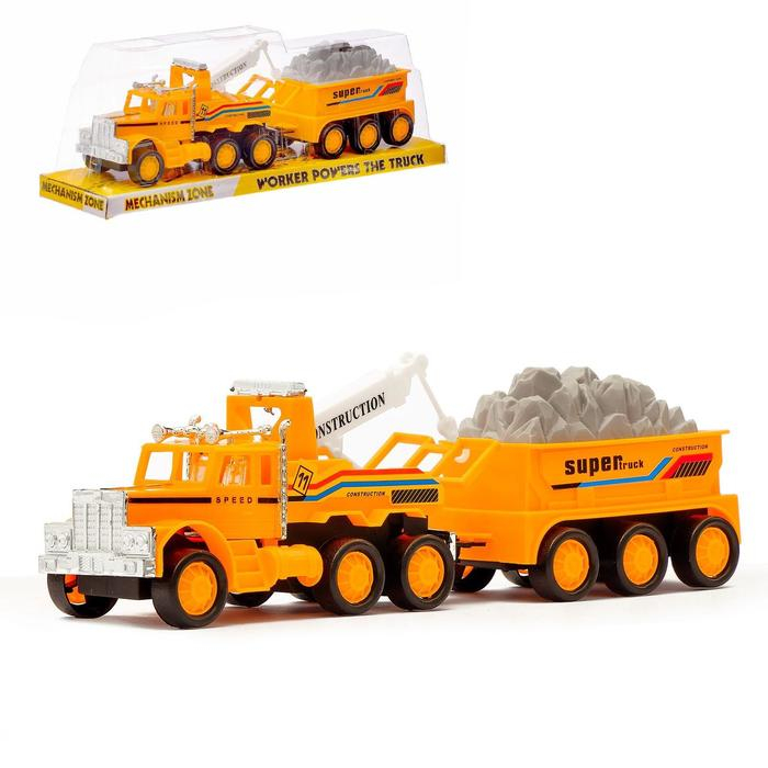 Машина инерционная «Автокран» с прицепом, МИКС Машина инерционная «Автокран» с прицепом, МИКС