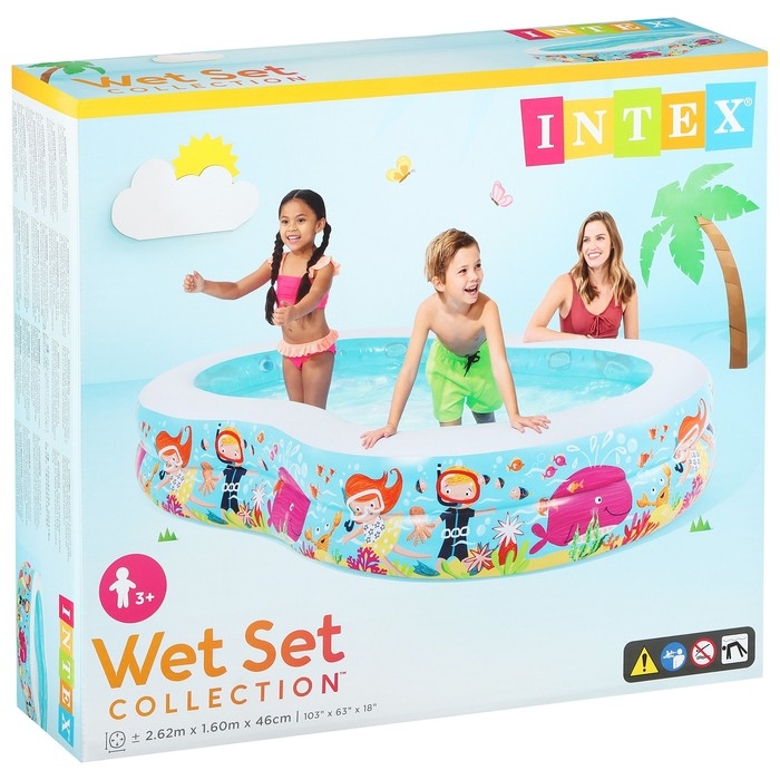 Бассейн надувной «Морской берег», 262 х 160 х 46 см, от 3 лет, 56490NP INTEX Бассейн надувной «Морской берег», 262 х 160 х 46 см, от 3 лет, 56490NP INTEX