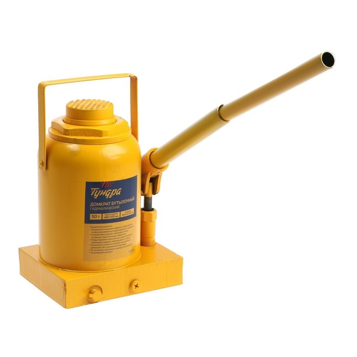 Домкрат бутылочный гидравлический ТУНДРА, второй клапан, подъем/подхват 465/255 мм, 50 т Домкрат бутылочный гидравлический ТУНДРА, второй клапан, подъем/подхват 465/255 мм, 50 т