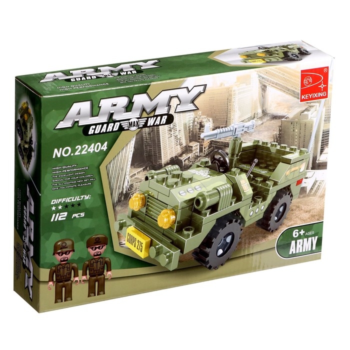 Конструктор «Военный джип», 108 деталей Конструктор «Военный джип», 108 деталей