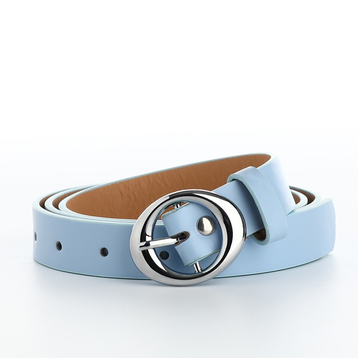 Ремень женский, ширина 2 см, пряжка металл, цвет голубой