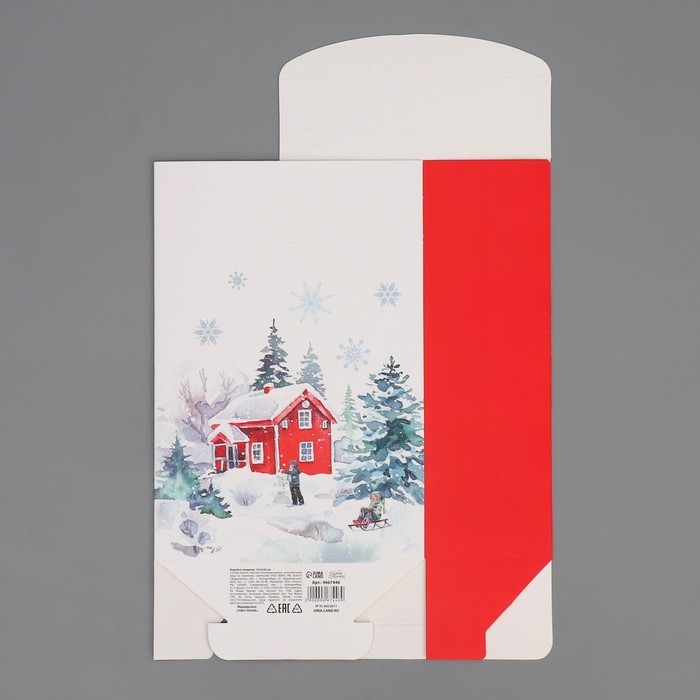 Коробка подарочная новогодняя складная «Дом в зимнем лесу», 15 х 7 х 22 см Коробка подарочная новогодняя складная «Дом в зимнем лесу», 15 х 7 х 22 см