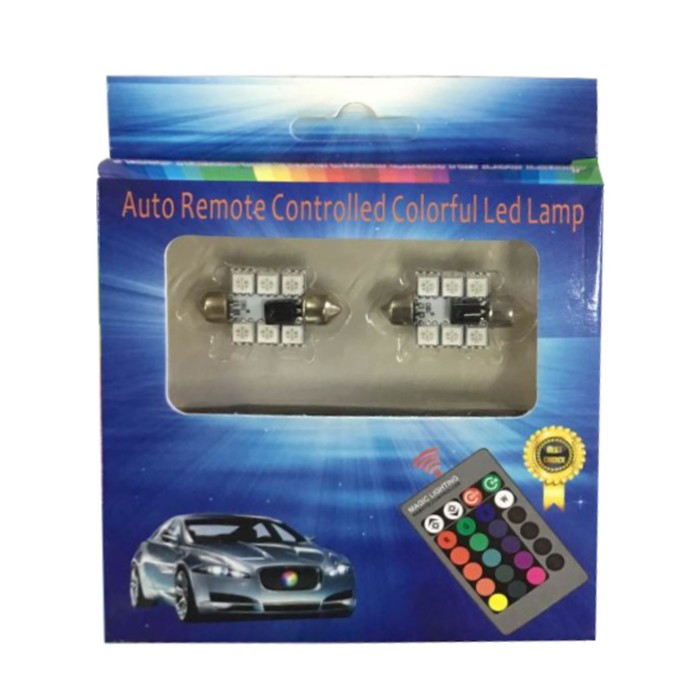 Автолампа светодиодная C5W, 12 В, 6 SMD, 36 мм, мульти свечение, пульт, набор 2 шт Автолампа светодиодная C5W, 12 В, 6 SMD, 36 мм, мульти свечение, пульт, набор 2 шт