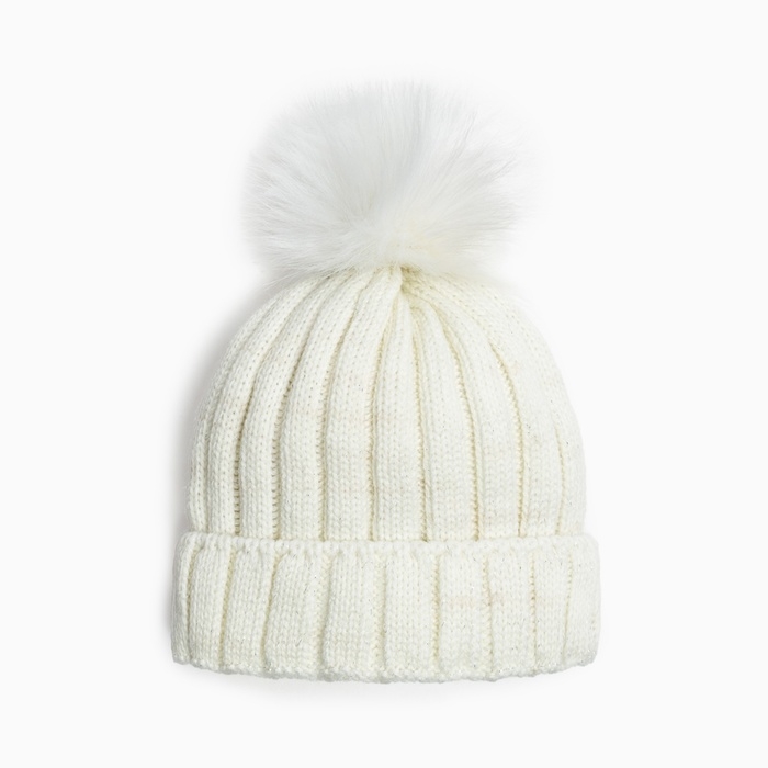 Шапка для девочки MINAKU Шапка для девочки MINAKU "Блестящая", р-р 50-52, цв. экрю