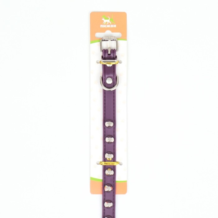 Ошейник с затупленными шипами 38 х 1,5 см, ОШ 26-33, морозостойкий материал PU, фиолетовый Ошейник с затупленными шипами 38 х 1,5 см, ОШ 26-33, морозостойкий материал PU, фиолетовый