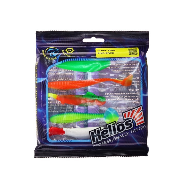 Набор силиконовых приманок на щуку Helios  Набор силиконовых приманок на щуку Helios "Река", 5 шт. (HS-PR-SET1)
