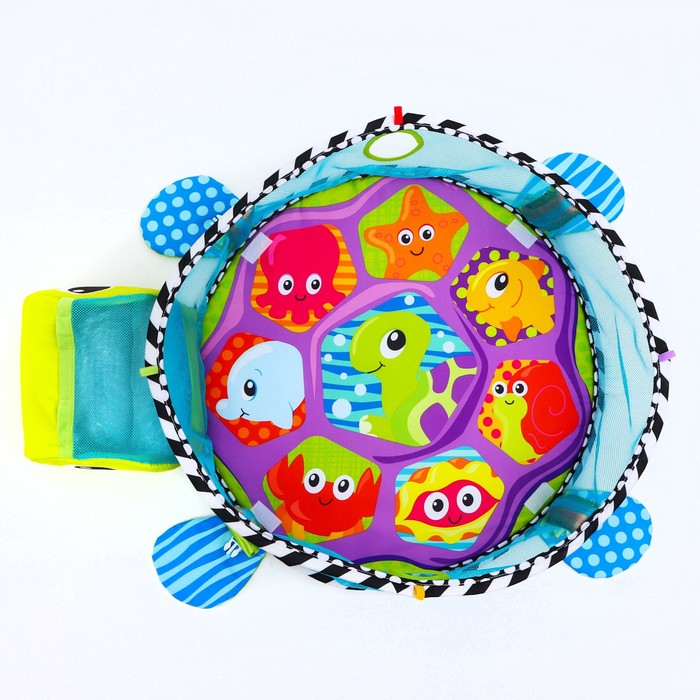 Развивающий коврик 3 в 1 «Черепаха», 68x68 см, 30 цветных шариков, 4 игрушки, Крошка Я Развивающий коврик 3 в 1 «Черепаха», 68x68 см, 30 цветных шариков, 4 игрушки, Крошка Я