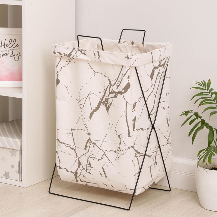 Корзина универсальная Доляна «Монро», 40×26×50 см, цвет белый Корзина универсальная Доляна «Монро», 40×26×50 см, цвет белый