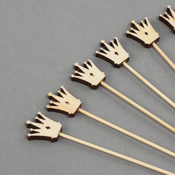 Шпажки деревянные «Корона», 11 см, набор 12 шт. Шпажки деревянные «Корона», 11 см, набор 12 шт.