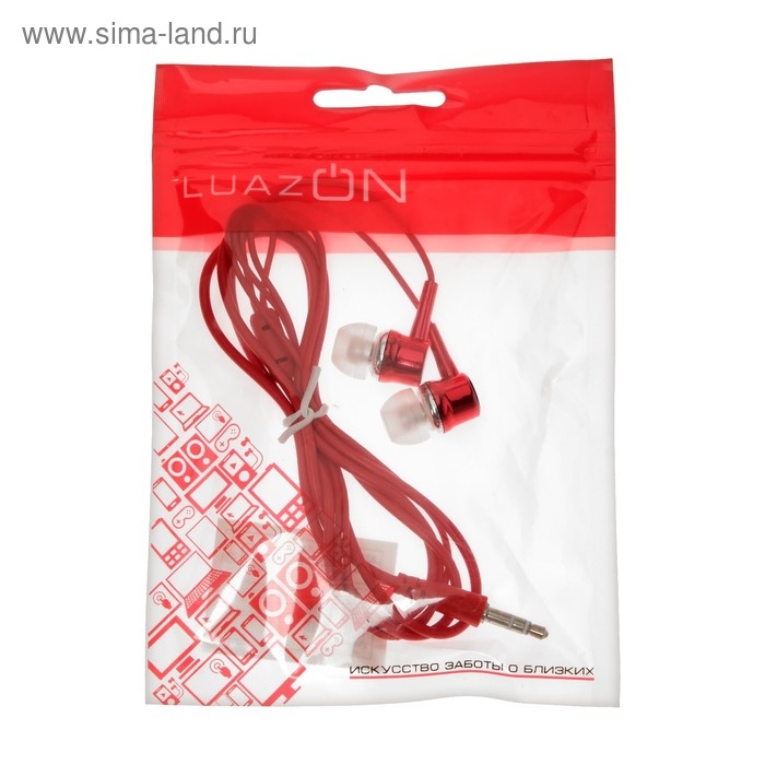 Наушники Luazon LN-3, вакуумные, красные Наушники Luazon LN-3, вакуумные, красные