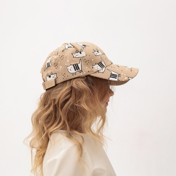 Кепка детская MINAKU "Коты", цвет бежевый, р-р 50