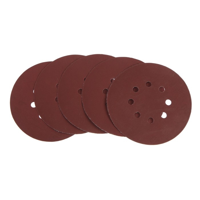 Круг абразивный шлифовальный под Круг абразивный шлифовальный под "липучку" ТУНДРА, перфорированный, 150 мм, Р800, 5 шт.