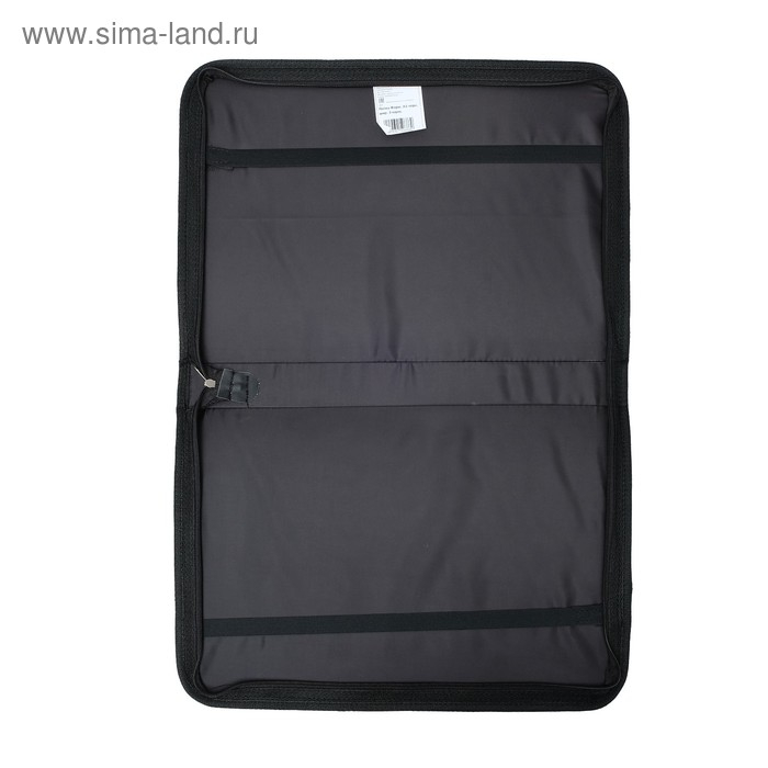 Папка для чертежей и рисунков для художников А3, 450 х 320 х 30 мм, с ручками, каркасная, текстильная, 3 кармана, чёрная, Estado