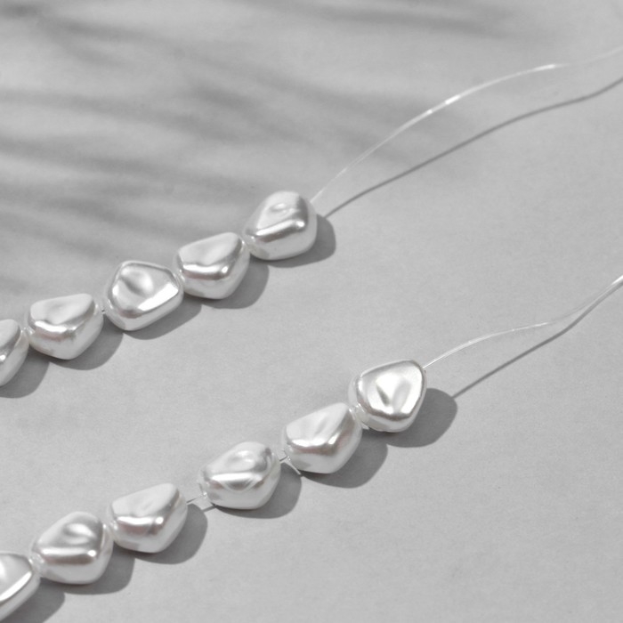 Бусины пластиковые на нити «Жемчуг» 8×7 мм, (набор 150 шт.), цвет белый Бусины пластиковые на нити «Жемчуг» 8×7 мм, (набор 150 шт.), цвет белый