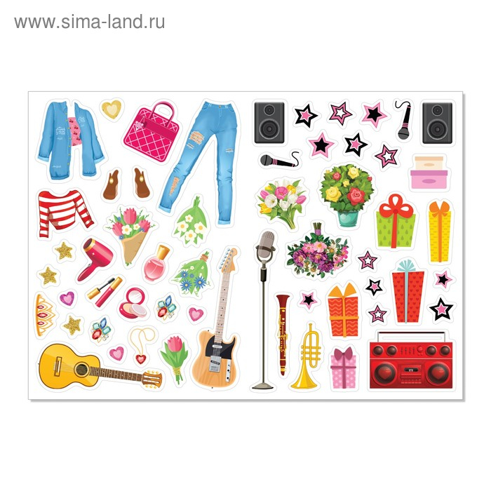 Наклейки набор «Наряди модную куколку», 4 шт. по 12 стр. Наклейки набор «Наряди модную куколку», 4 шт. по 12 стр.