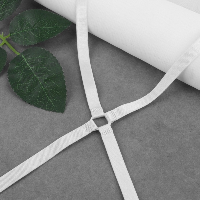 Бретели текстильные, крестообразные, 1 см, цвет белый Бретели текстильные, крестообразные, 1 см, цвет белый