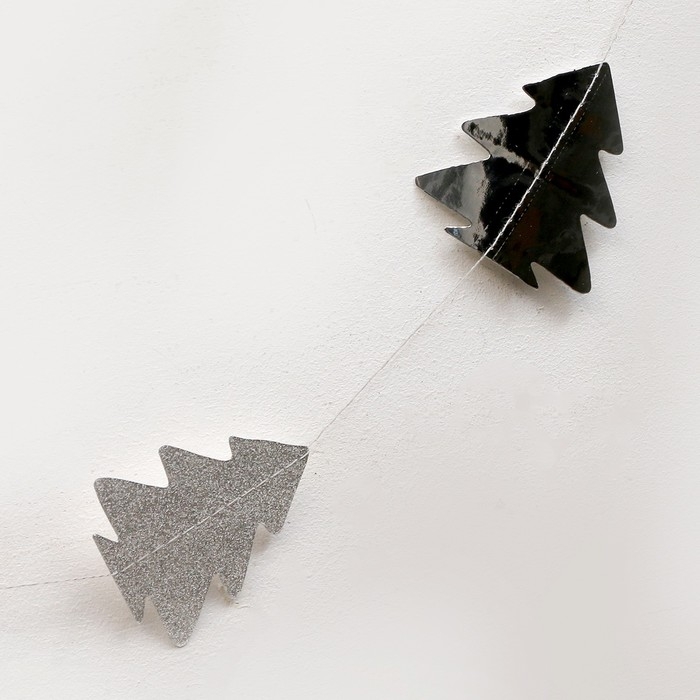 Новый год! Гирлянда &laquo;Ёлочки&raquo;, длина 4 м, цвет серебряный