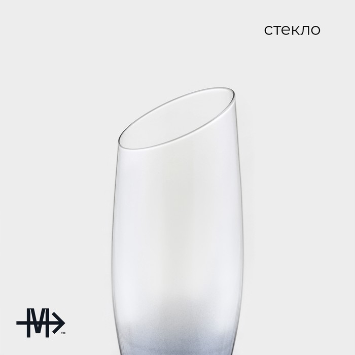 Бокал для шампанского стеклянный Magistro «Иллюзия», 160 мл, 5,5×27,5 см, на синей ножке Бокал для шампанского стеклянный Magistro «Иллюзия», 160 мл, 5,5×27,5 см, на синей ножке