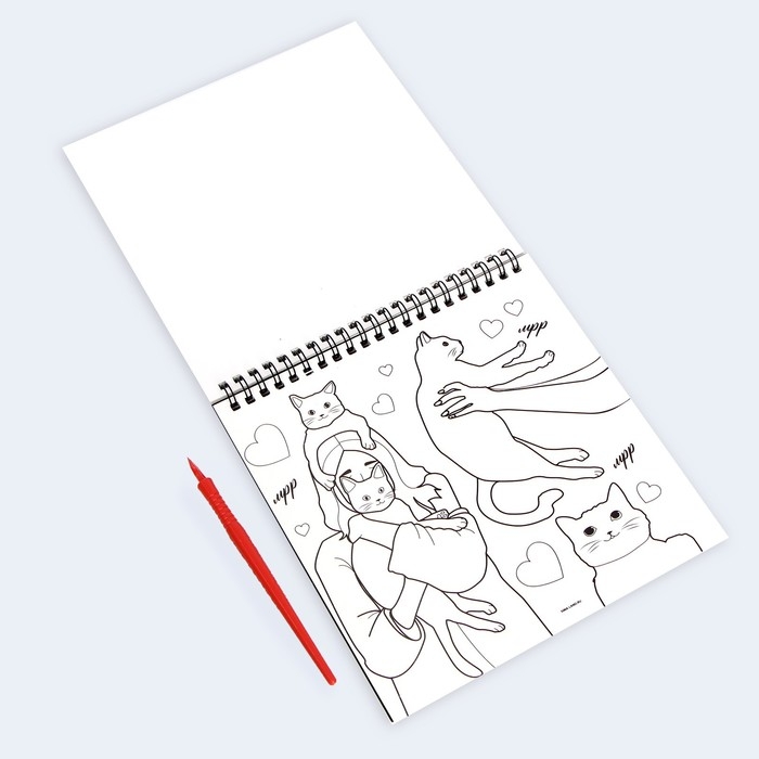 Гравюра блокнот - раскраска детская «Модница», 19 х 19 см, для девочки