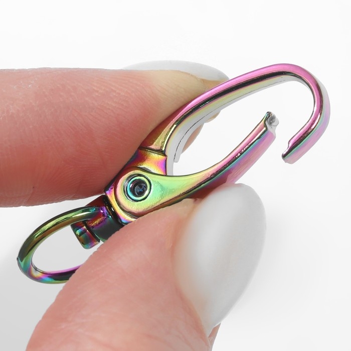 Карабин металлический, 40 × 14 мм / 10 × 1 мм, 5 шт, цвет бензин Карабин металлический, 40 × 14 мм / 10 × 1 мм, 5 шт, цвет бензин