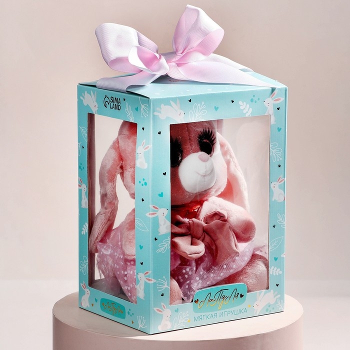 Мягкая игрушка «Зайка Ла-Пу-Ля в платье с короной», цвет розовый, 20 см Мягкая игрушка «Зайка Ла-Пу-Ля в платье с короной», цвет розовый, 20 см