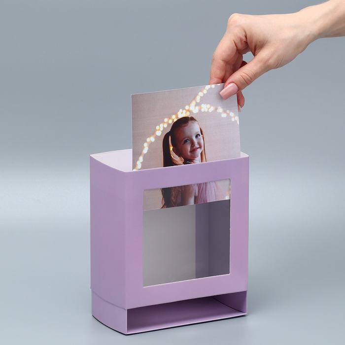 Коробка-фоторамка подарочная складная, упаковка, «Лавандовая», 14 х 14 х 8 см Коробка-фоторамка подарочная складная, упаковка, «Лавандовая», 14 х 14 х 8 см