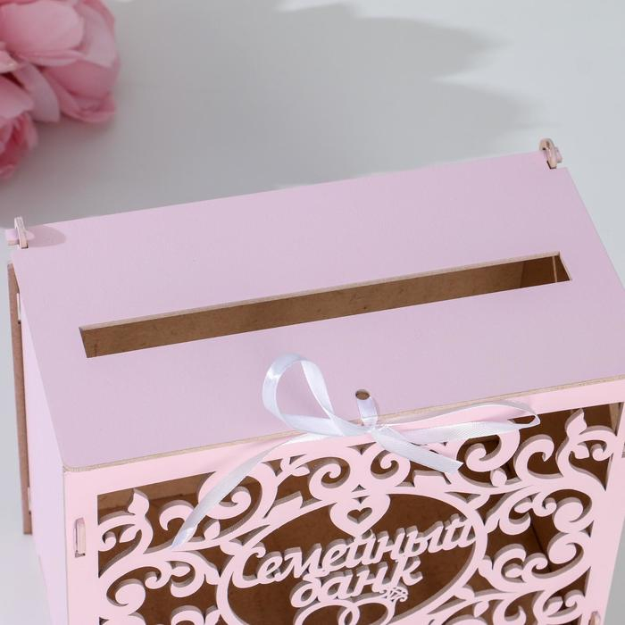 Семейный банк с вензелями, 24х14х20 см, Розовый пастель Семейный банк с вензелями, 24х14х20 см, Розовый пастель