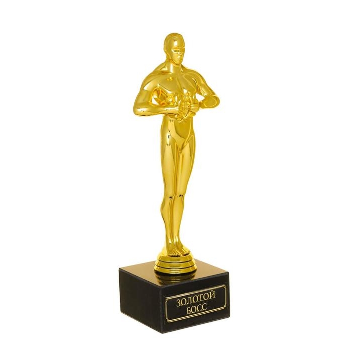 Кубок наградная фигура «Золотой босс», оскар, пластик, подставка камень, 18 х 6 см Кубок наградная фигура «Золотой босс», оскар, пластик, подставка камень, 18 х 6 см