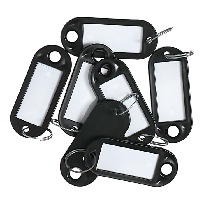 Набор брелоков для ключей, 50 штук, 53 мм, цвет черный Набор брелоков для ключей, 50 штук, 53 мм, цвет черный