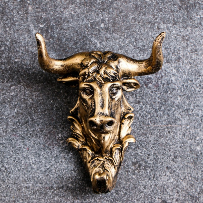 Крючок фигурный Крючок фигурный "Бык" бронза 7х10х12см