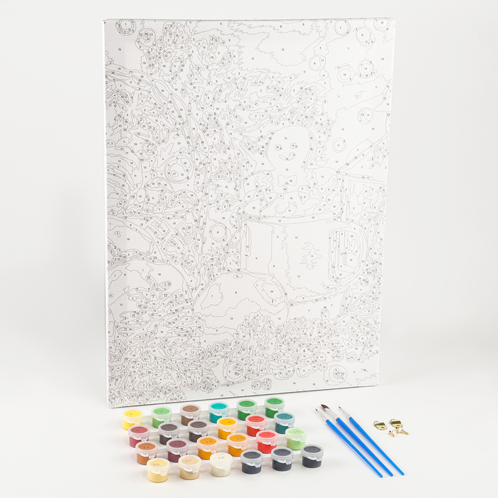 Картина по номерам на новый год на холсте с подрамником &laquo;Праздник к нам приходит&raquo;, 30 &times; 40 см