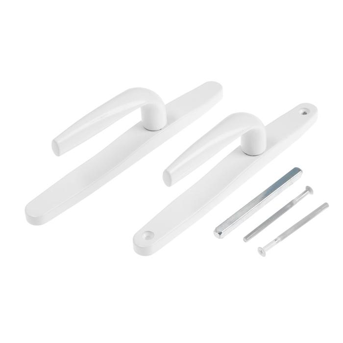 Гарнитур нажимной с пружиной 85/25 белый ручка 03 RAL9016 без отверстия под цилиндр Гарнитур нажимной с пружиной 85/25 белый ручка 03 RAL9016 без отверстия под цилиндр