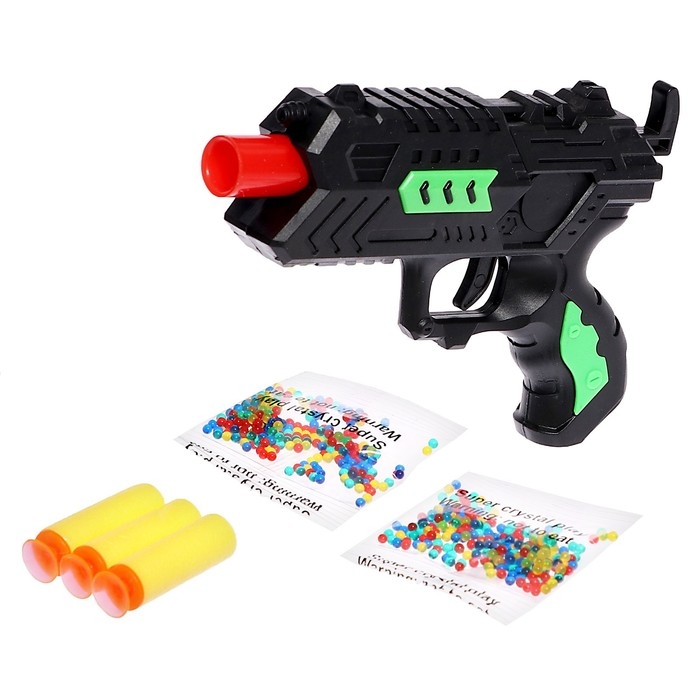 Бластер «Сверчёк», стреляет мягкими и гидрогелевыми пулями, цвет МИКС