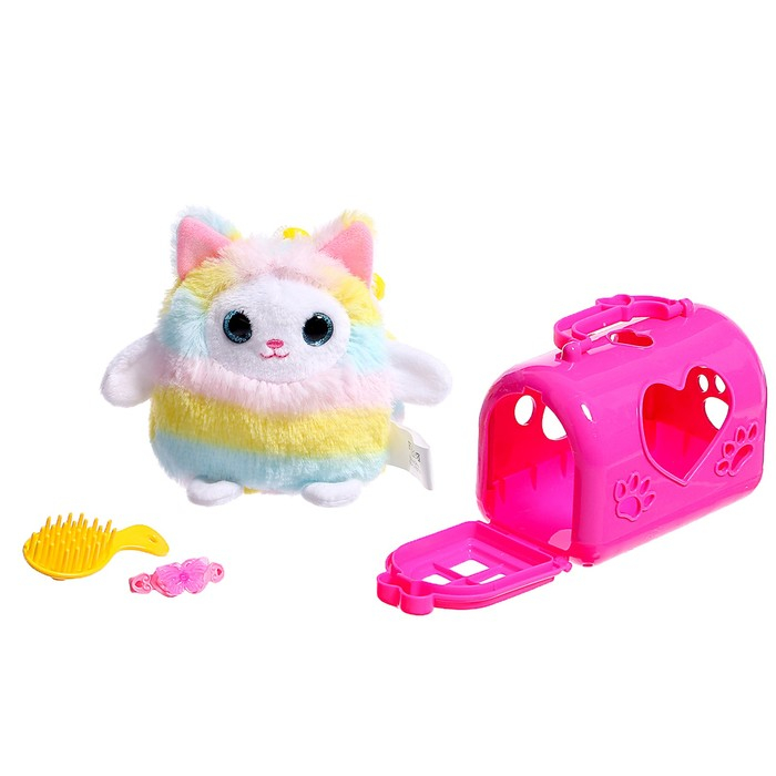 Мягкая игрушка «Лучший друг» в переноске, с аксессуарами, МИКС Мягкая игрушка «Лучший друг» в переноске, с аксессуарами, МИКС