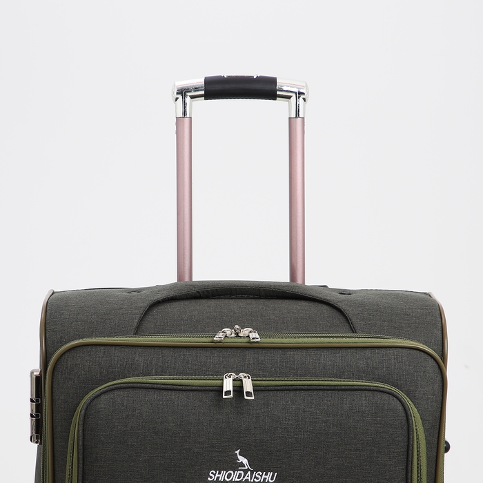 Чемодан большой 95 л (L), отдел на молнии, с расширением, кодовый замок, 3 колеса, 2 наружных кармана, цвет хаки Чемодан большой 95 л (L), отдел на молнии, с расширением, кодовый замок, 3 колеса, 2 наружных кармана, цвет хаки